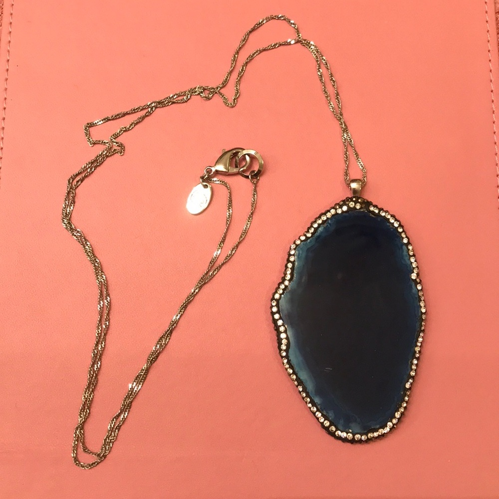 Blue geode Charming Charlie necklace